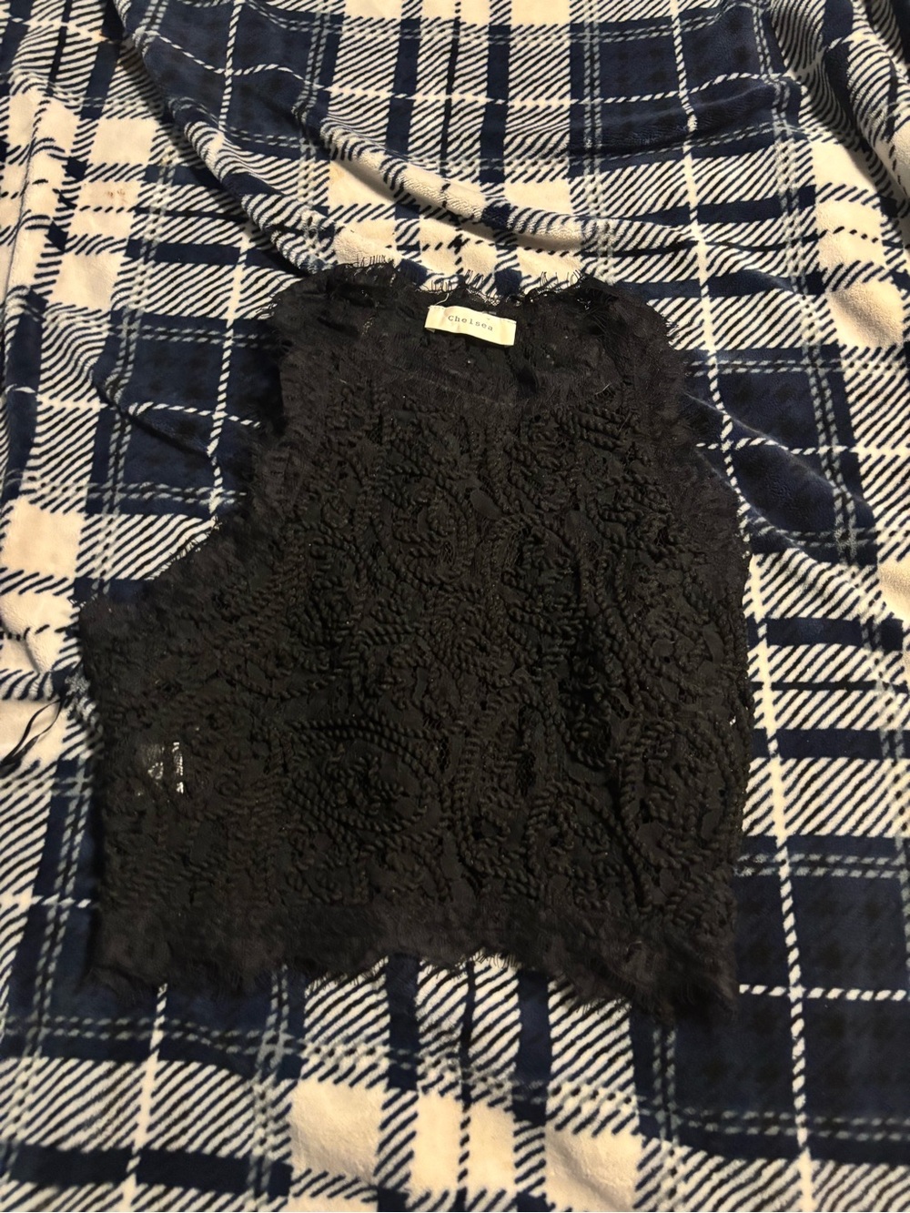Chiffon Black Lace Crop Tank Top - Women